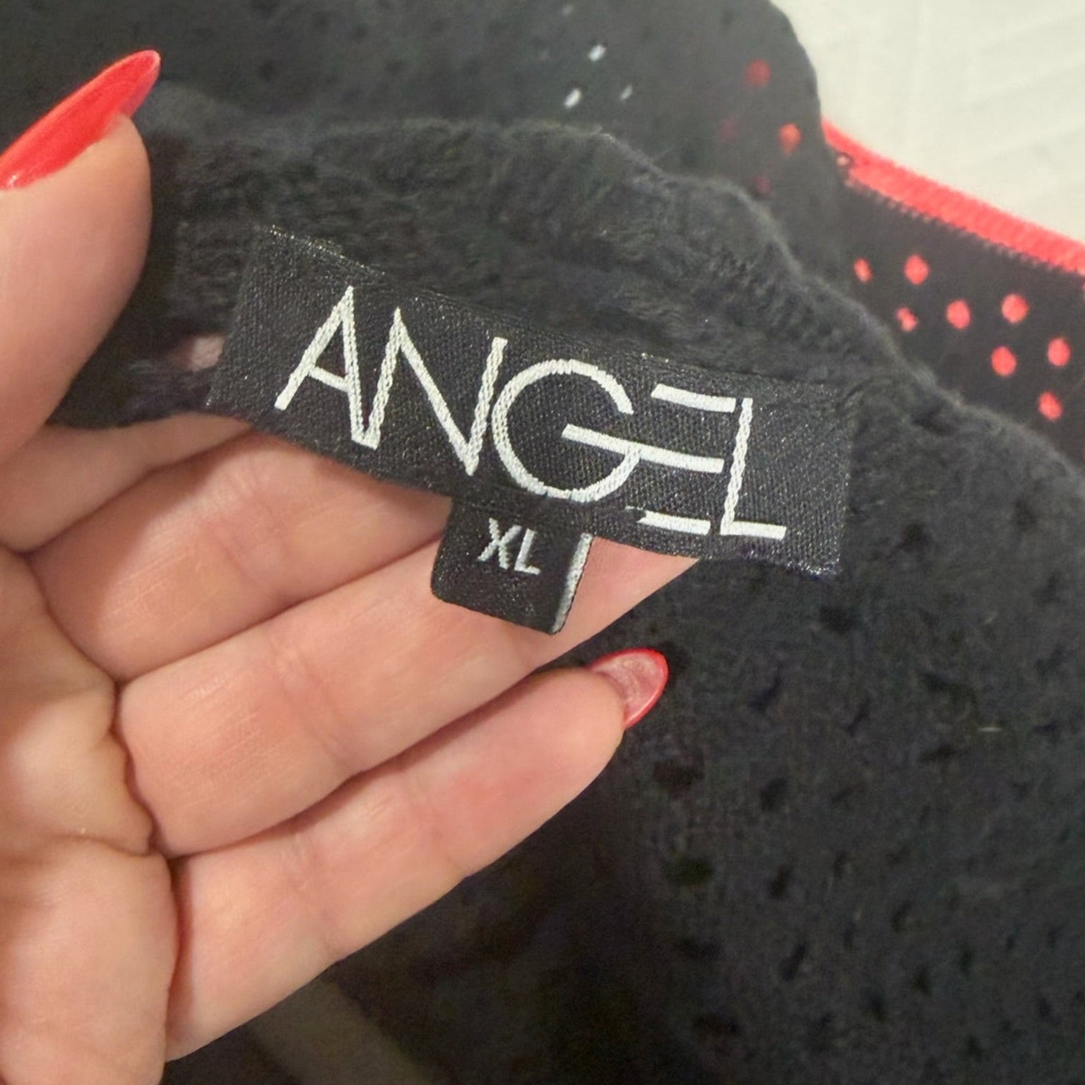 Angel Neon Stripe Open Knit Sweater Size XL