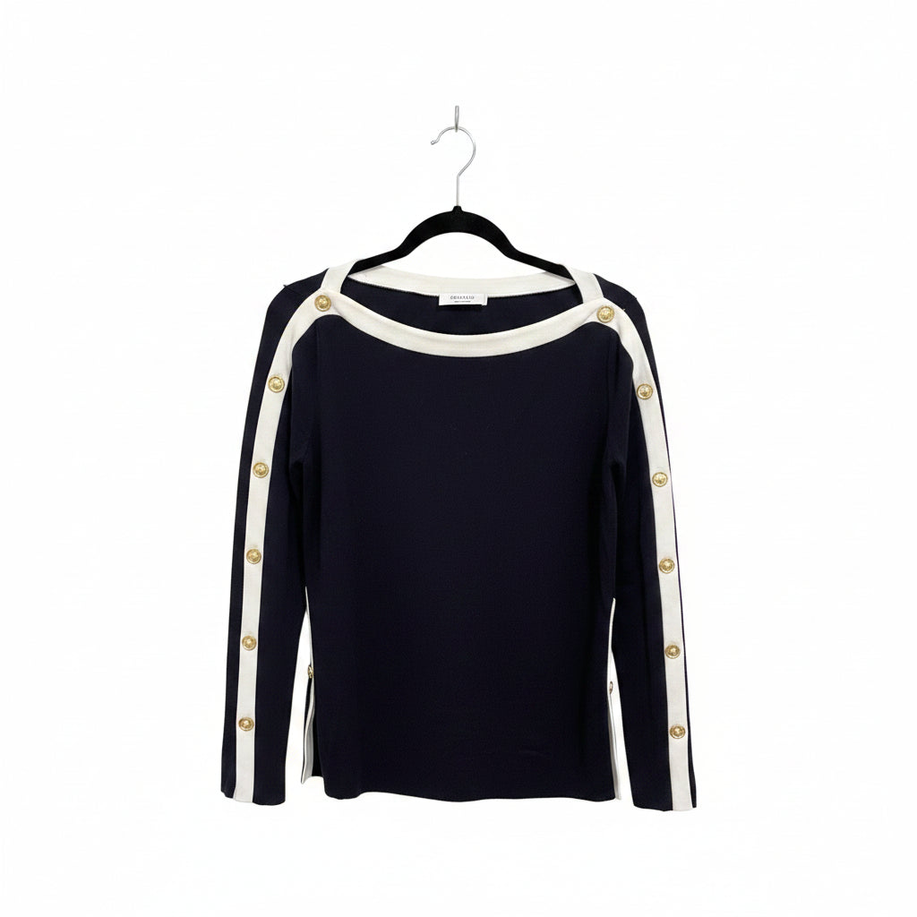 Bailey 44 Button Shoulder Long Sleeve Top Size L