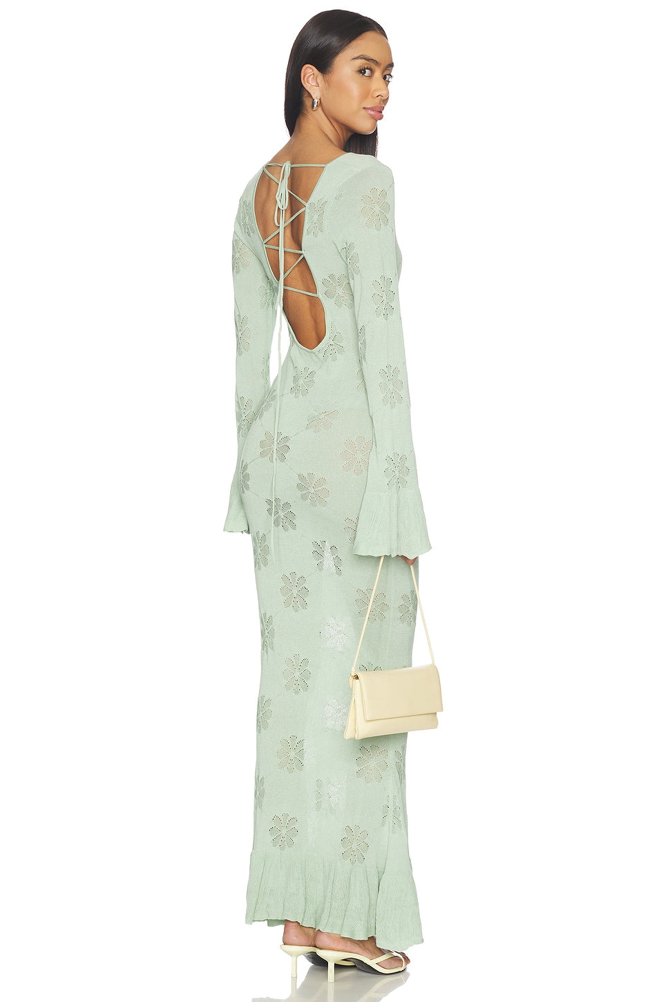 Asta Resort Rafaella Sage Green Knit Maxi Dress Size XS | Women's Designer Dress