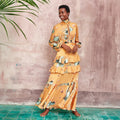 H&M Yellow Floral Long Sleeve Maxi Dress Size 4 NWT | Women's Floral Maxi Dress