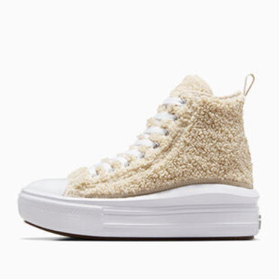 Converse Chuck Taylor All Star Move Platform Sherpa High Top Sneakers Size Kids 5.5/Women's 7