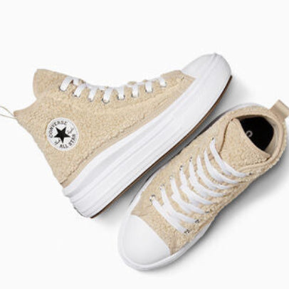 Converse Chuck Taylor All Star Move Platform Sherpa High Top Sneakers Size Kids 5.5/Women's 7