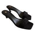 Toteme Moire Black Kitten Heel Mules Size 38 | Women's Designer Leather Mules