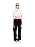 Off-White Ribbed Crop Top Size XL | Women's Designer Knit Tank