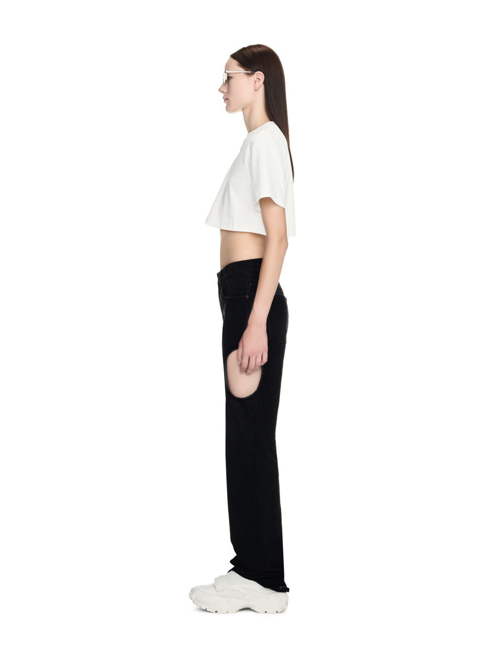 Off-White Ribbed Crop Top Size XL | Women's Designer Knit Tank