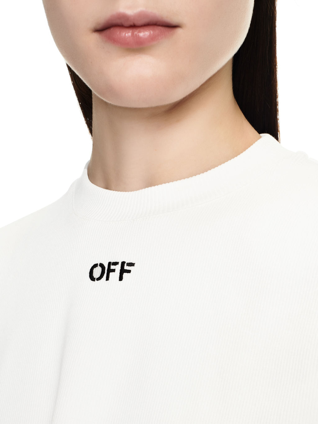 Off-White Ribbed Crop Top Size XL | Women's Designer Knit Tank