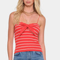 Heartloom Red Striped Bow Crop Top NWT  Size XS | Tie-Front Sleeveless Blouse