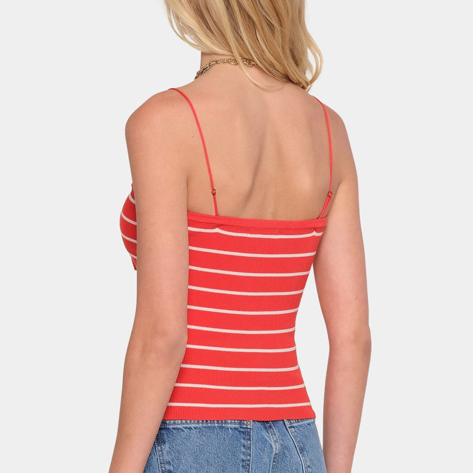 Heartloom Red Striped Bow Crop Top NWT  Size XS | Tie-Front Sleeveless Blouse