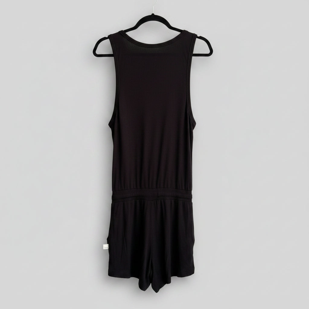 Vuori Ribbed Black Romper Size S