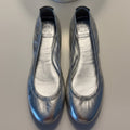 Tory Burch Metallic Silver Leather Ballet Flats Size 7 | Designer Slip-On Shoes
