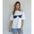 Things Between Trompe L'oeil Polka Dot Bra Tee Size L