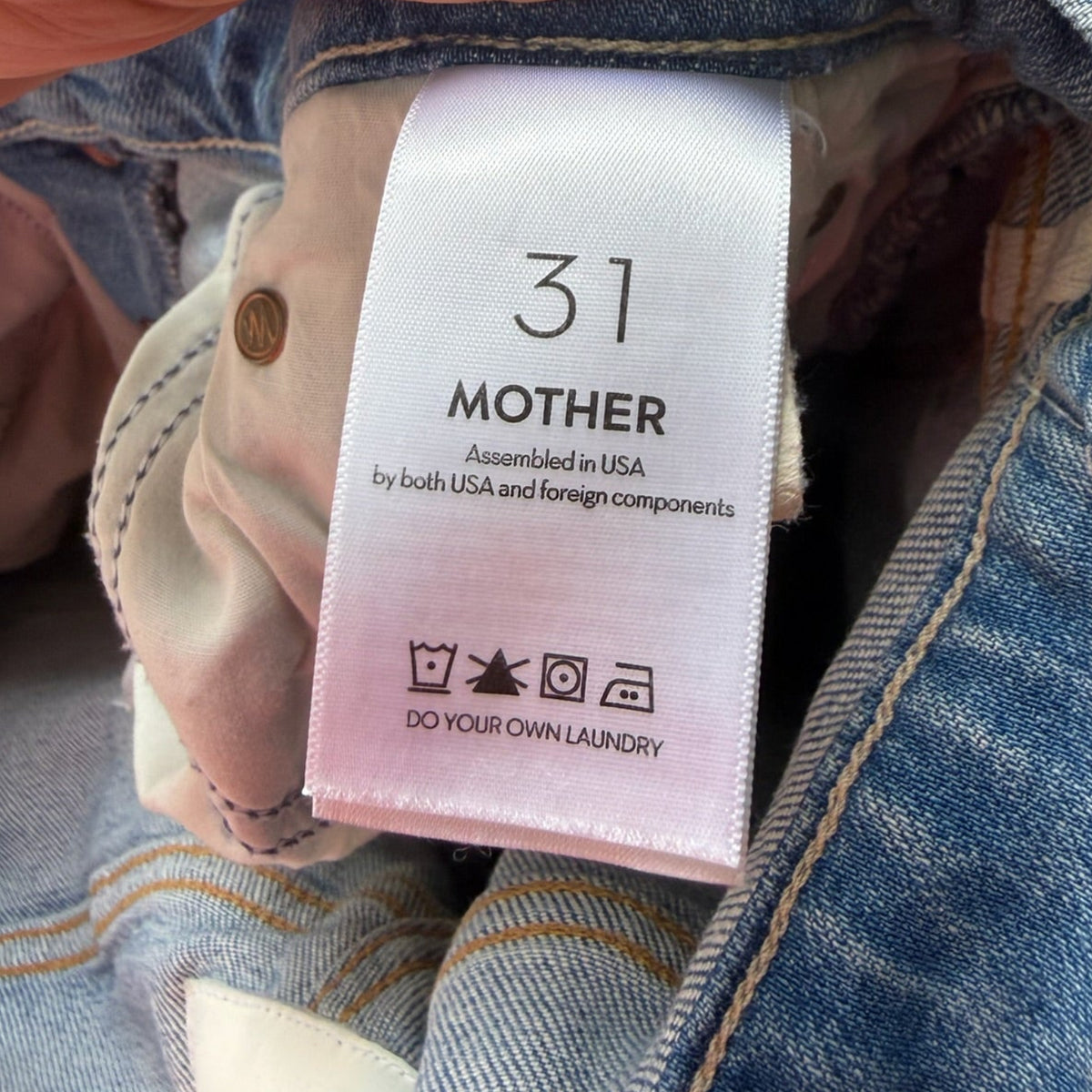 Mother Denim High Rise Straight Jeans Size 31