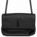 Saint Laurent Black Leather Monogram Shoulder Bag