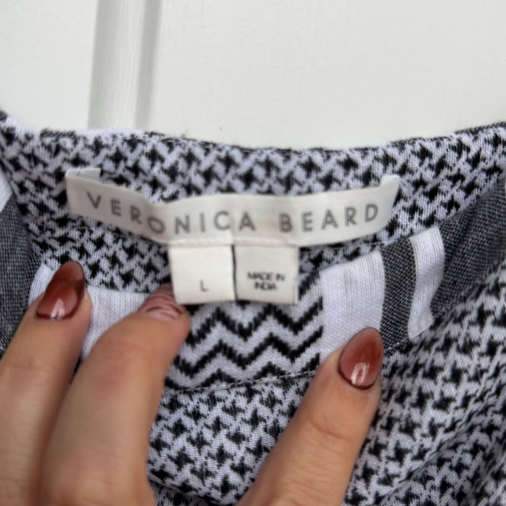 Veronica Beard Black and White Patterned Maxi Dress Size L