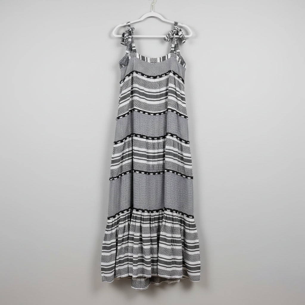 Veronica Beard Black and White Patterned Maxi Dress Size L