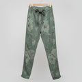 Gigi Moda Floral Green Drawstring Pants- One Size
