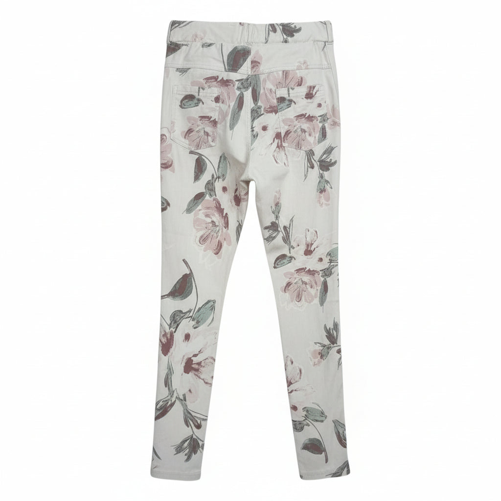 Gigi Moda Cream Floral Print Tie Waist Pants- One Size