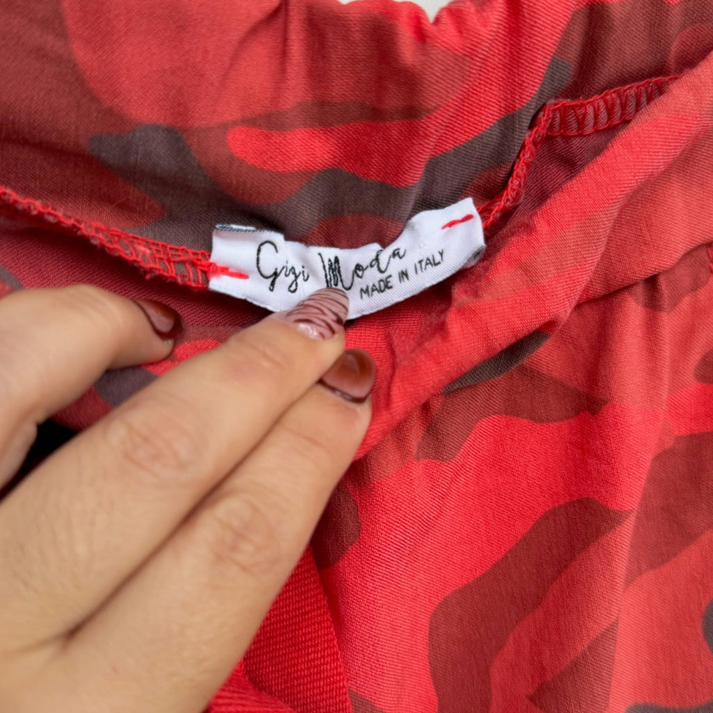Gigi Moda Red Camo Joggers One Size