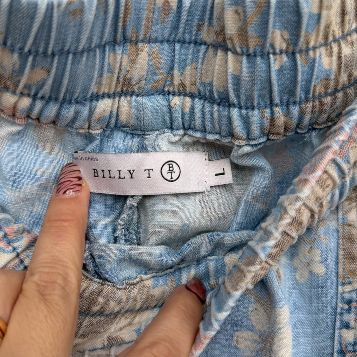 Billy T Floral Lyocell Pants Size L