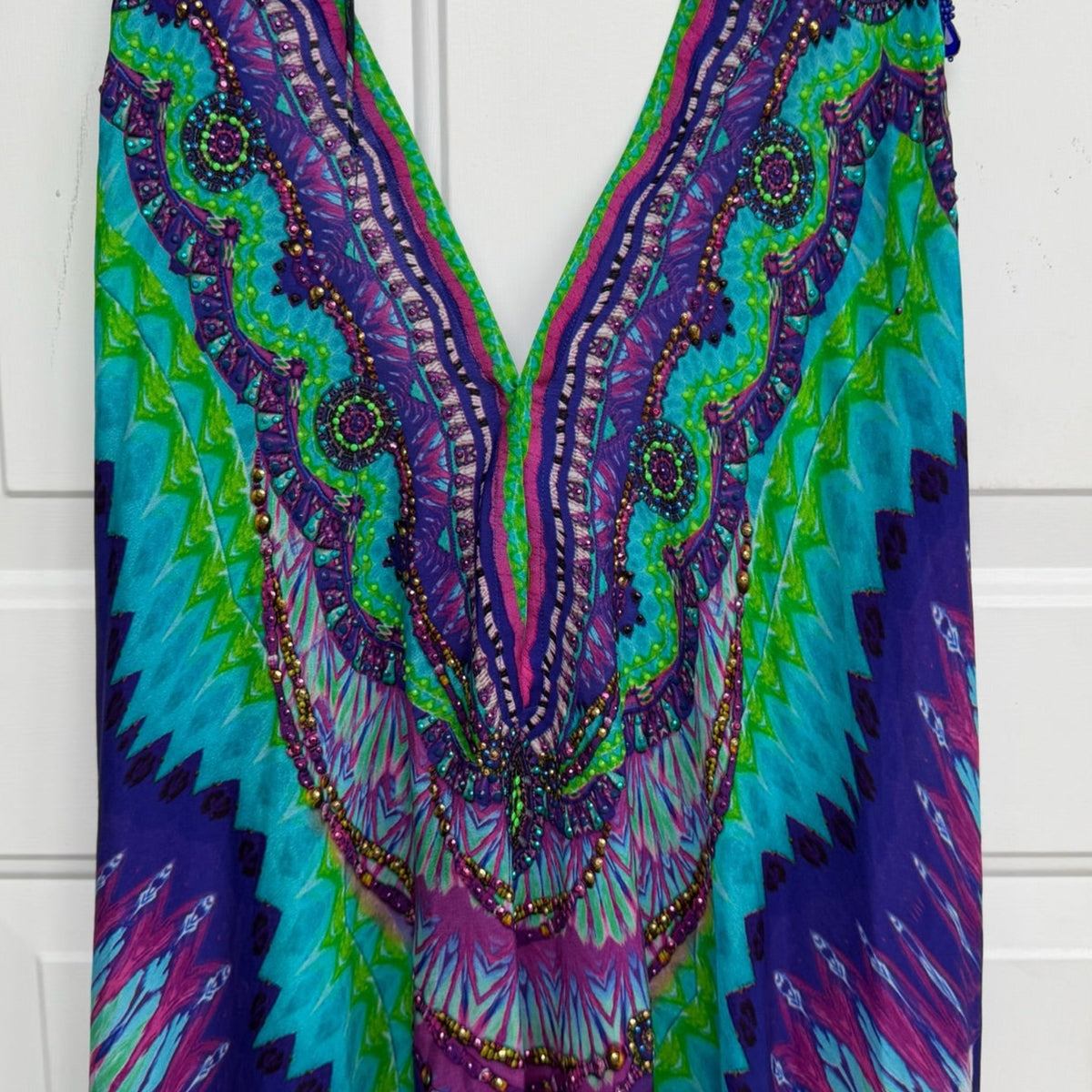 Shahida Parides Embellished Halter Maxi Dress Size M