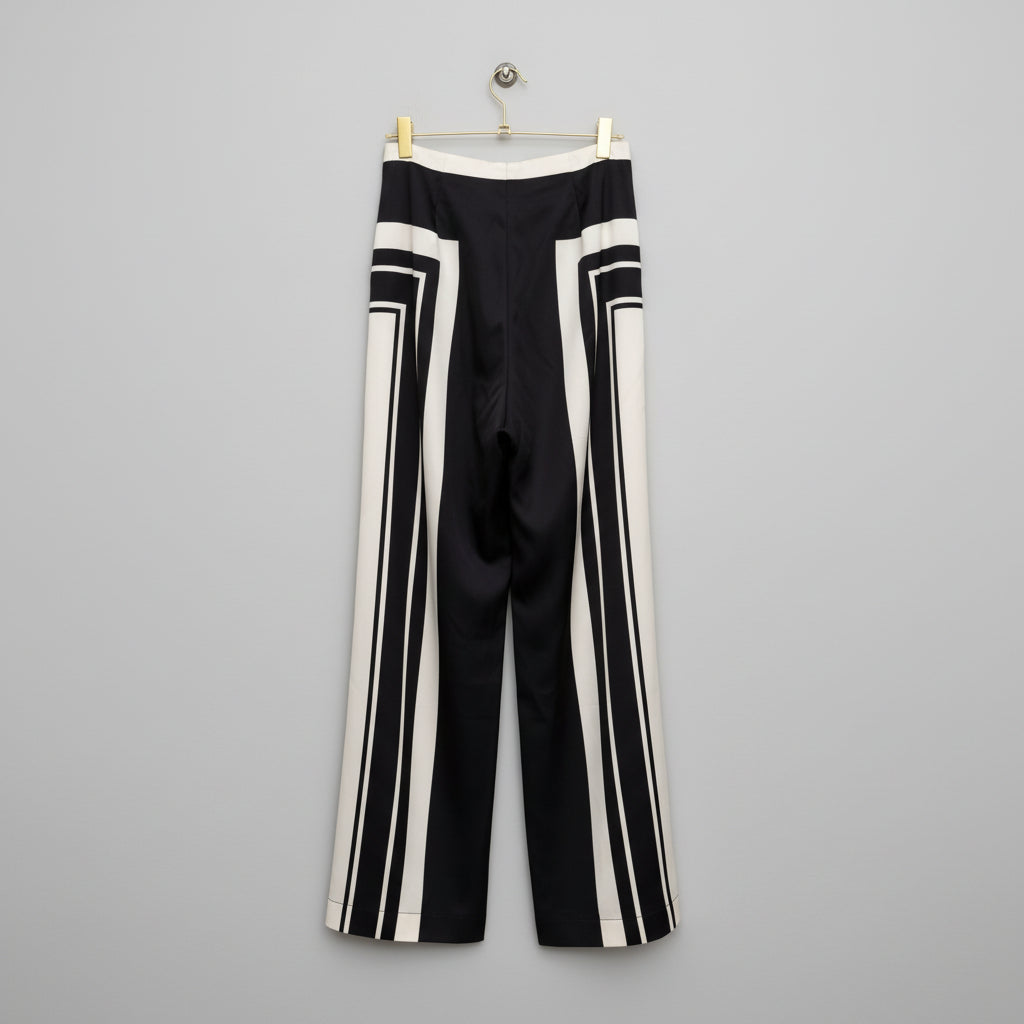 Commense Black and White Graphic Print Trousers Size S