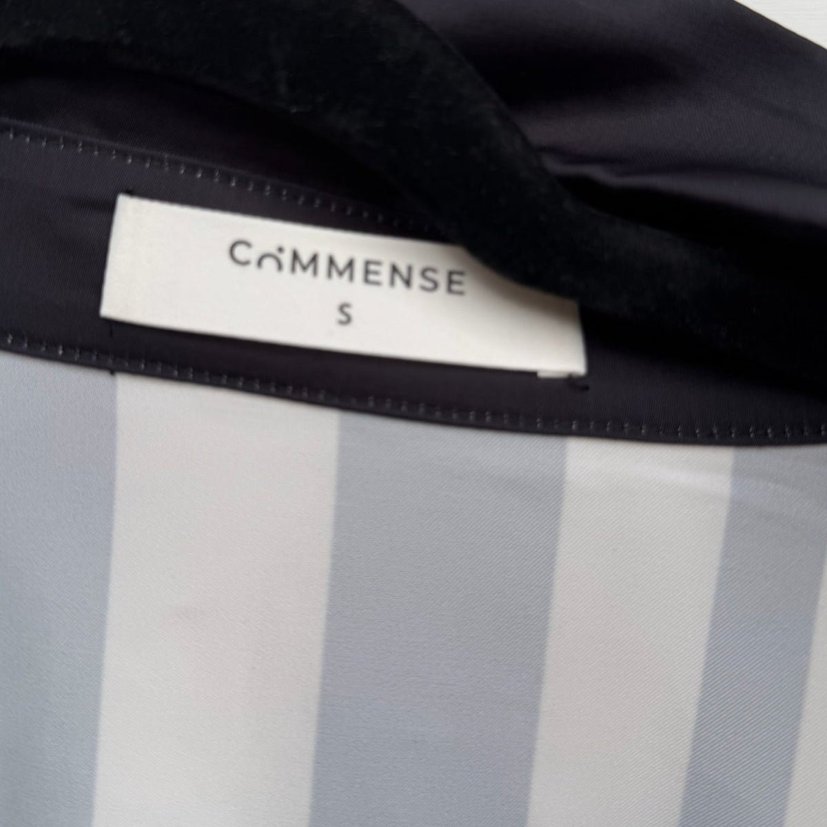 Commense Contrast Striped Lapel Collar Shirt Size S