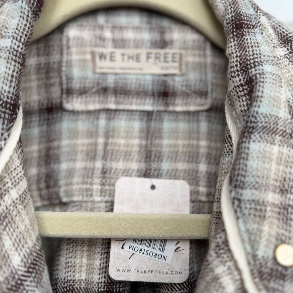 We The Free Plaid Button Down Shirt Size XS