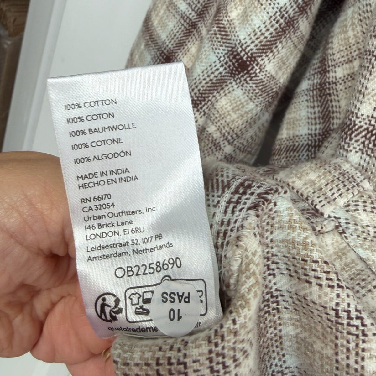 We The Free Plaid Button Down Shirt Size XS