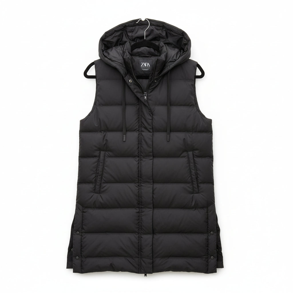 Zara Hooded Puffer Vest Size S