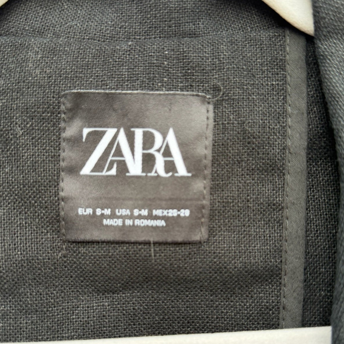 Zara Black Linen Blend Double Breasted Blazer Size S-M