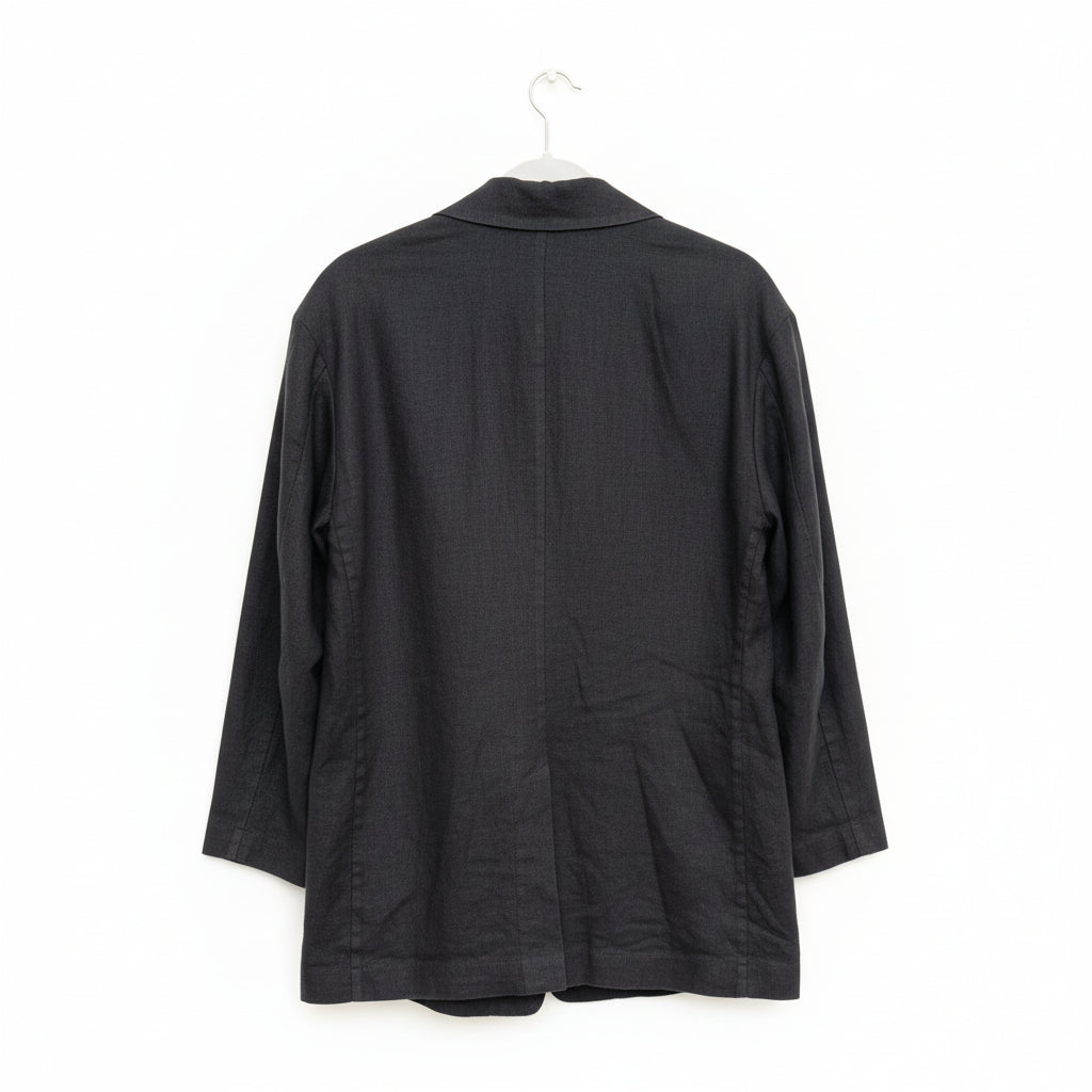 Zara Black Linen Blend Double Breasted Blazer Size S-M