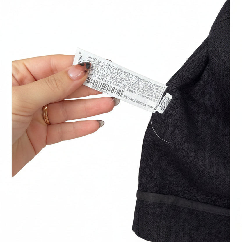 Zara Black Linen Blend Double Breasted Blazer Size S-M