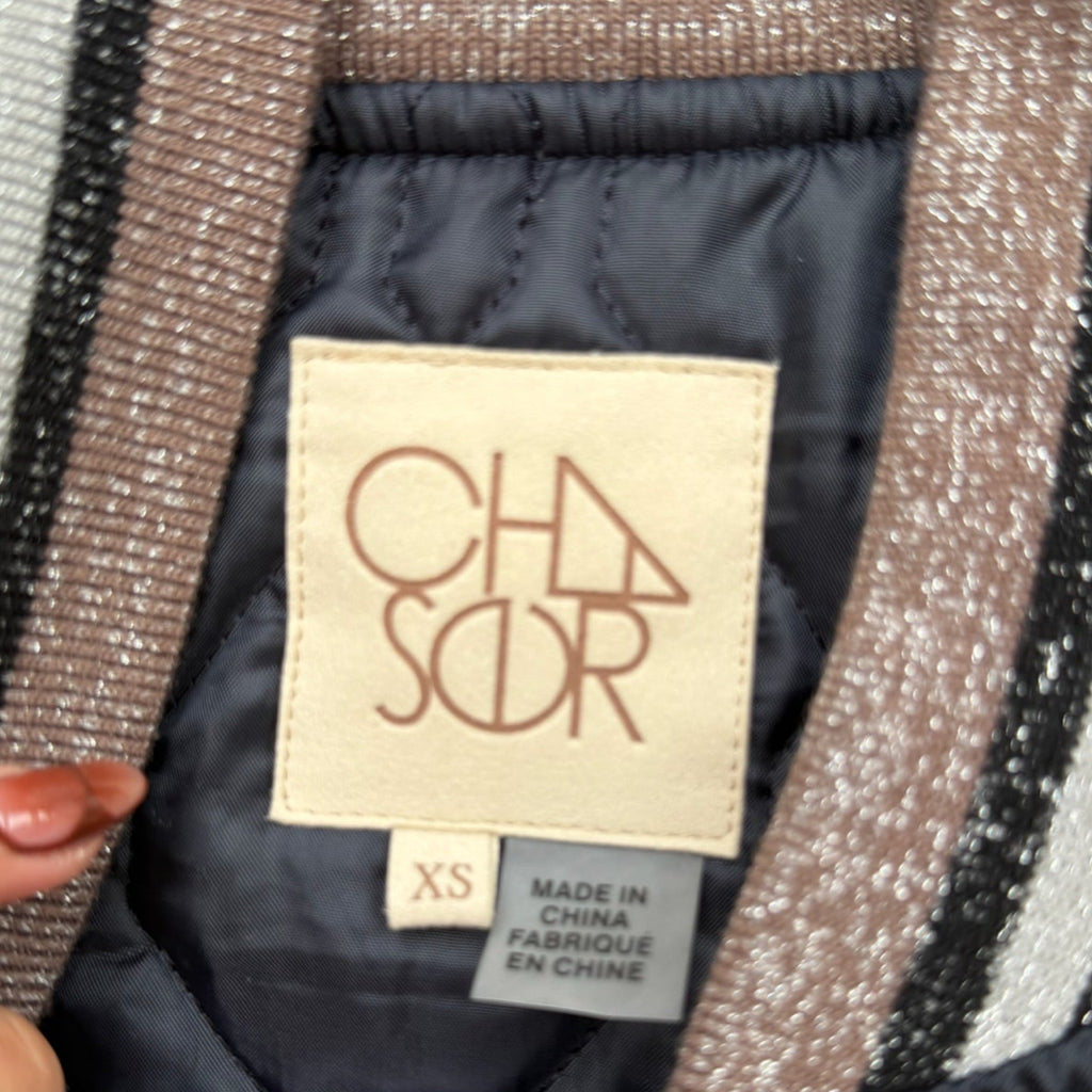 Chaser Metallic Trim Bomber Jacket Size XS