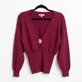 Commense Berry V-Neck Button Cardigan Size XS