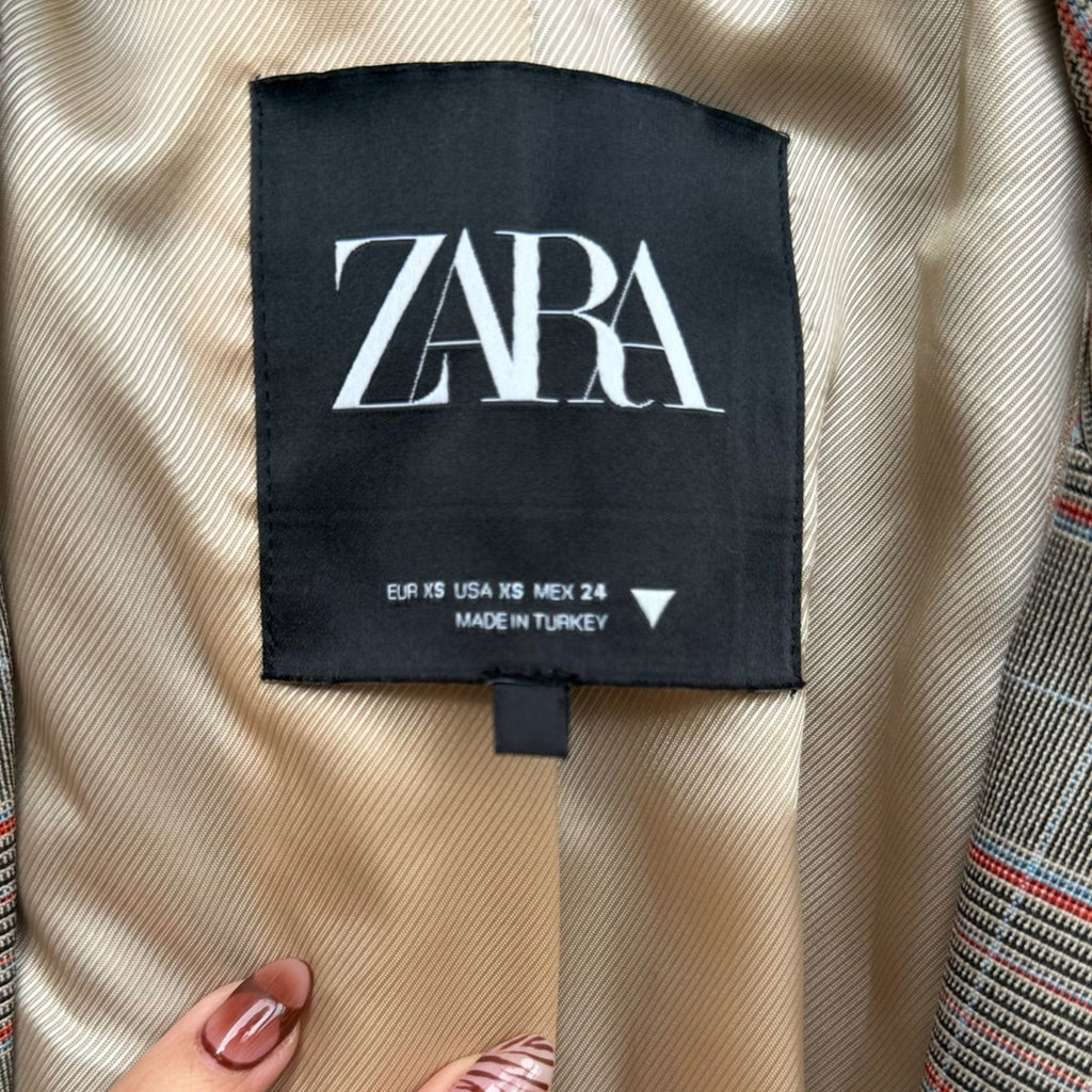 Zara Plaid Oversized Blazer Size XS