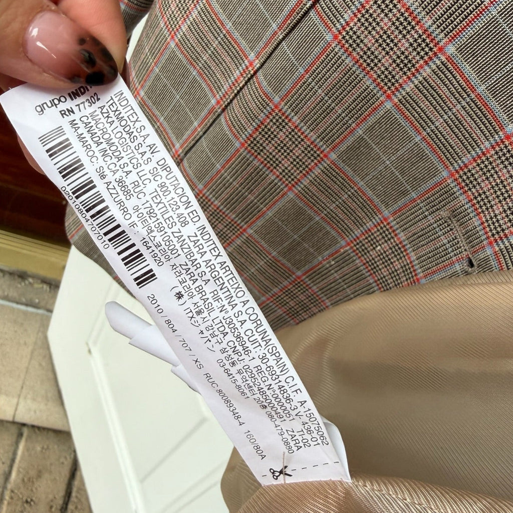 Zara Plaid Oversized Blazer Size XS