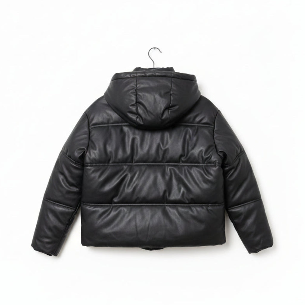 Zara Faux Leather Puffer Jacket Size XS