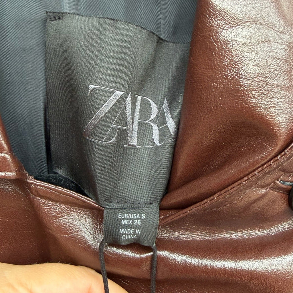 Zara Faux Leather Asymmetric Jacket Size Small