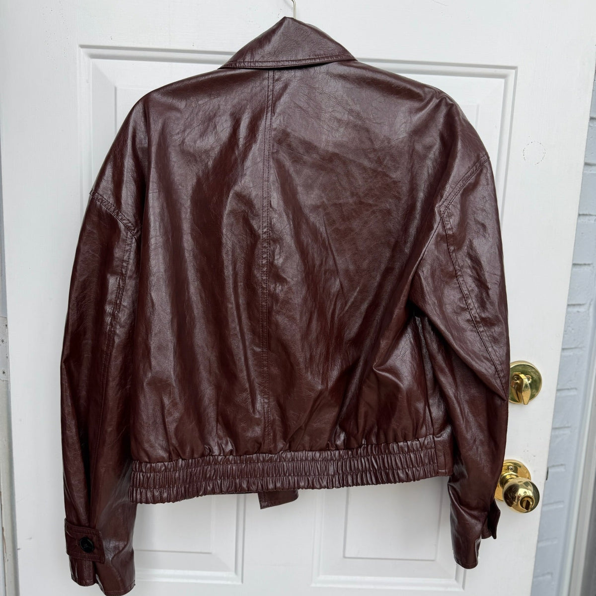 Zara Faux Leather Asymmetric Jacket Size Small