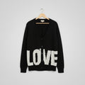 Elan Black and White Love Cardigan Size S