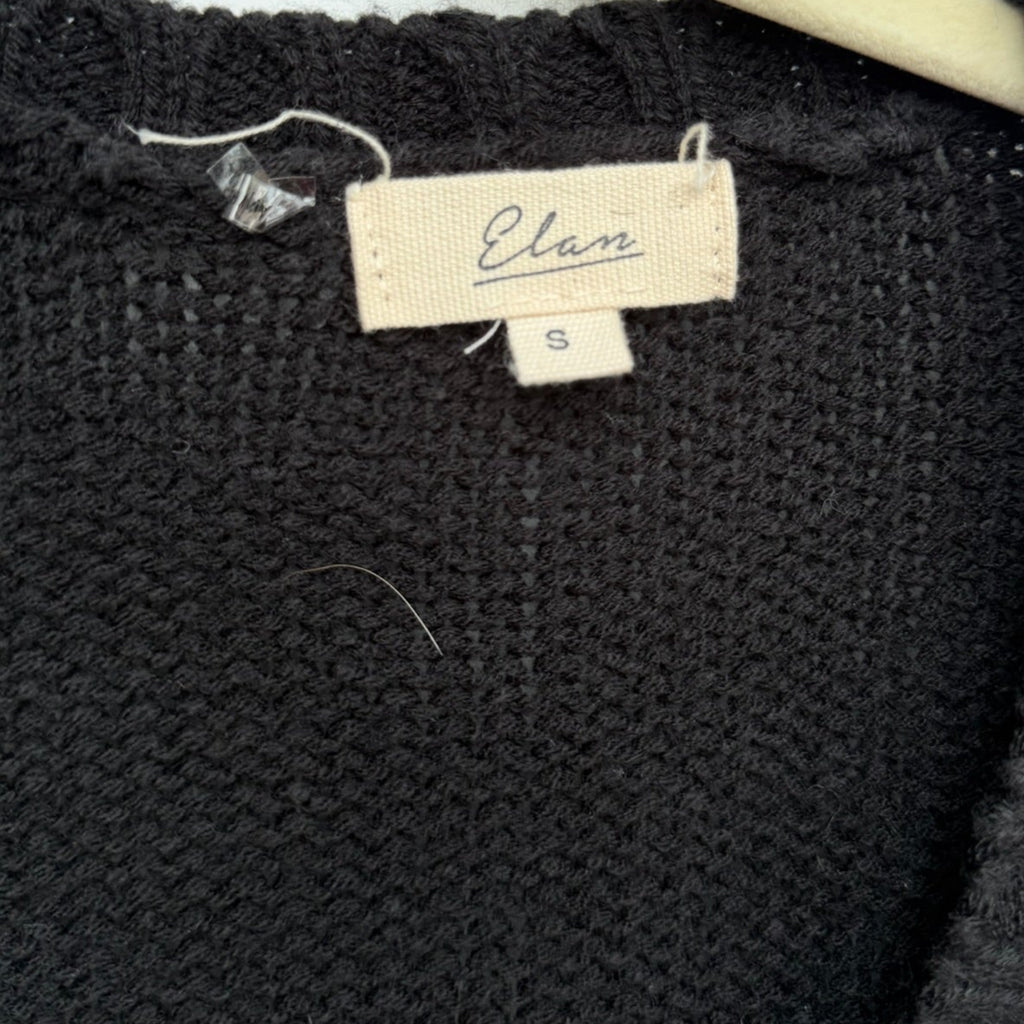 Elan Black and White Love Cardigan Size S