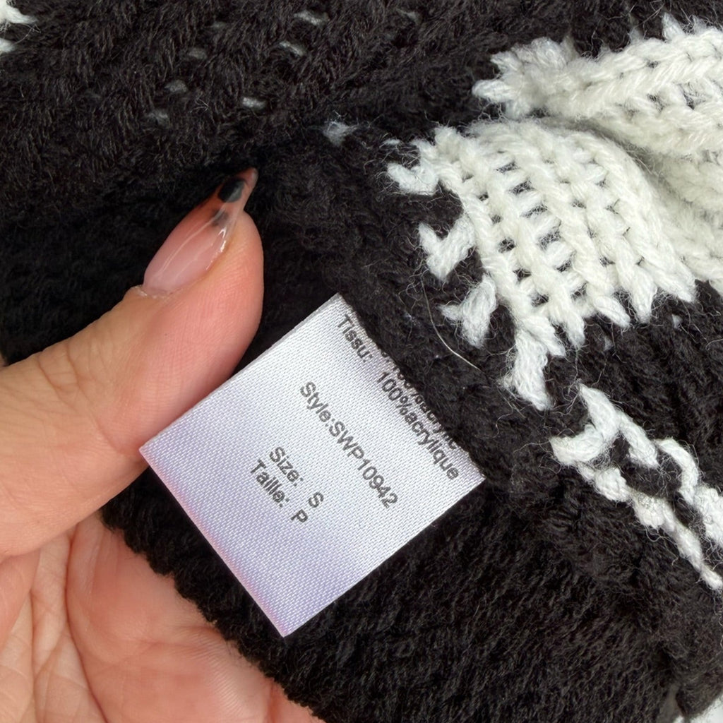 Elan Black and White Love Cardigan Size S