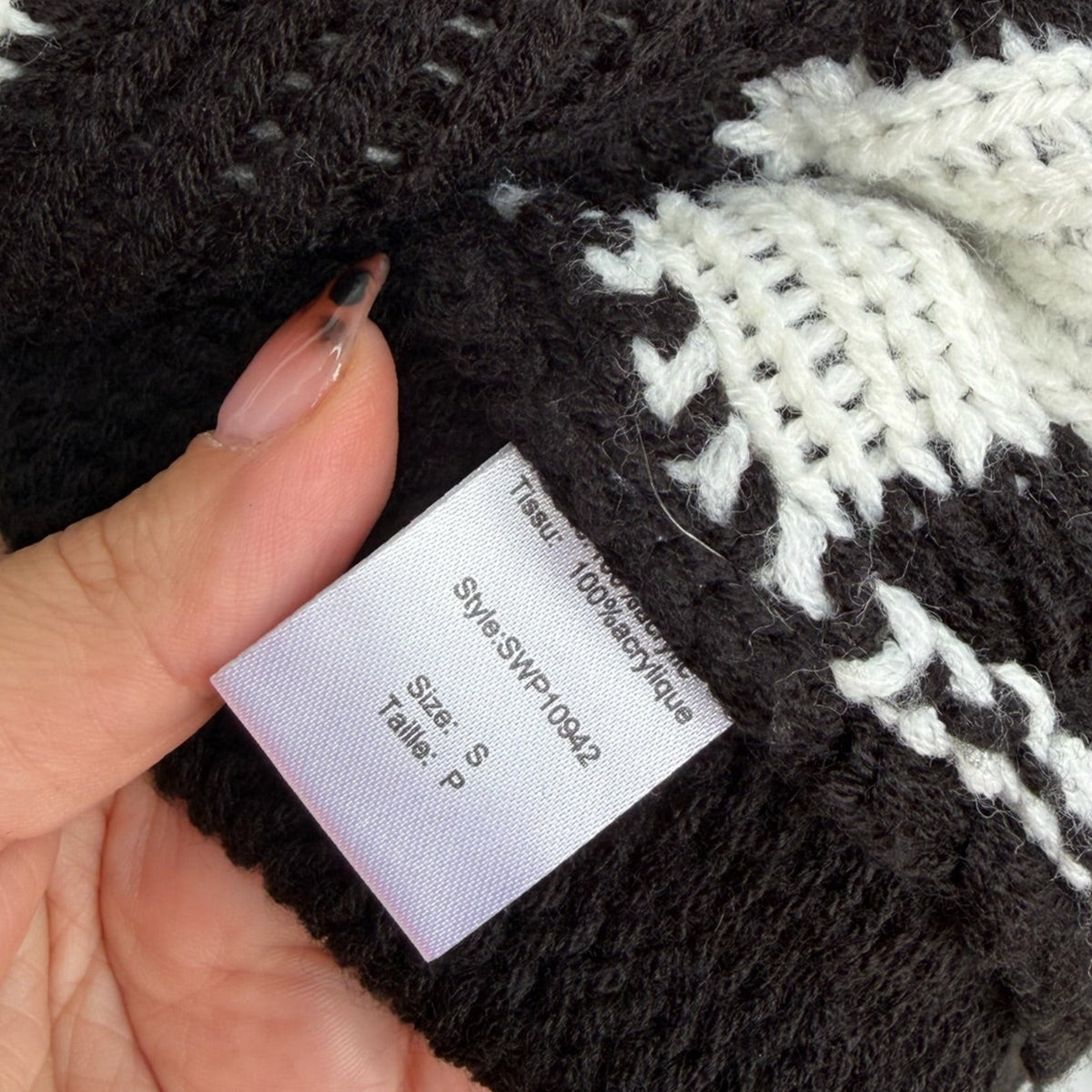 Elan Black and White Love Cardigan Size S