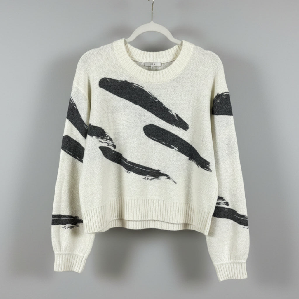 Joie Brushstroke Print Wool Blend Sweater Size M