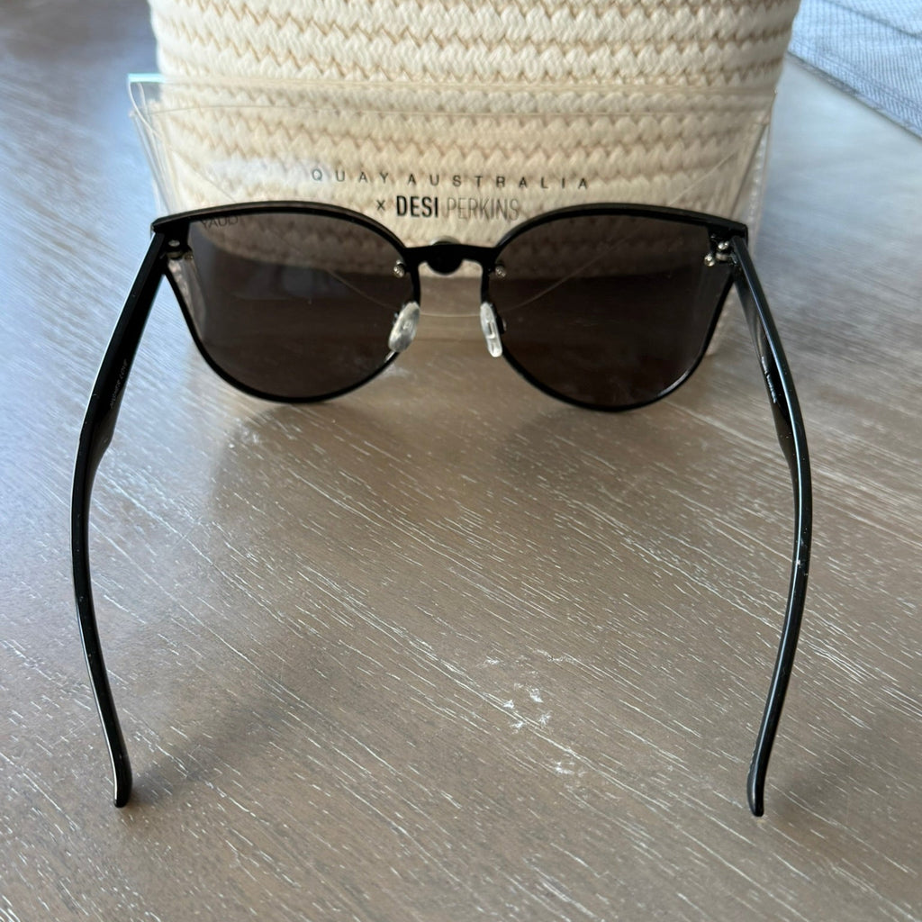 Quay Higher Love Rimless Mirrored Cat Eye Sunglasses, 65mm In Black/silver Mirror Lens