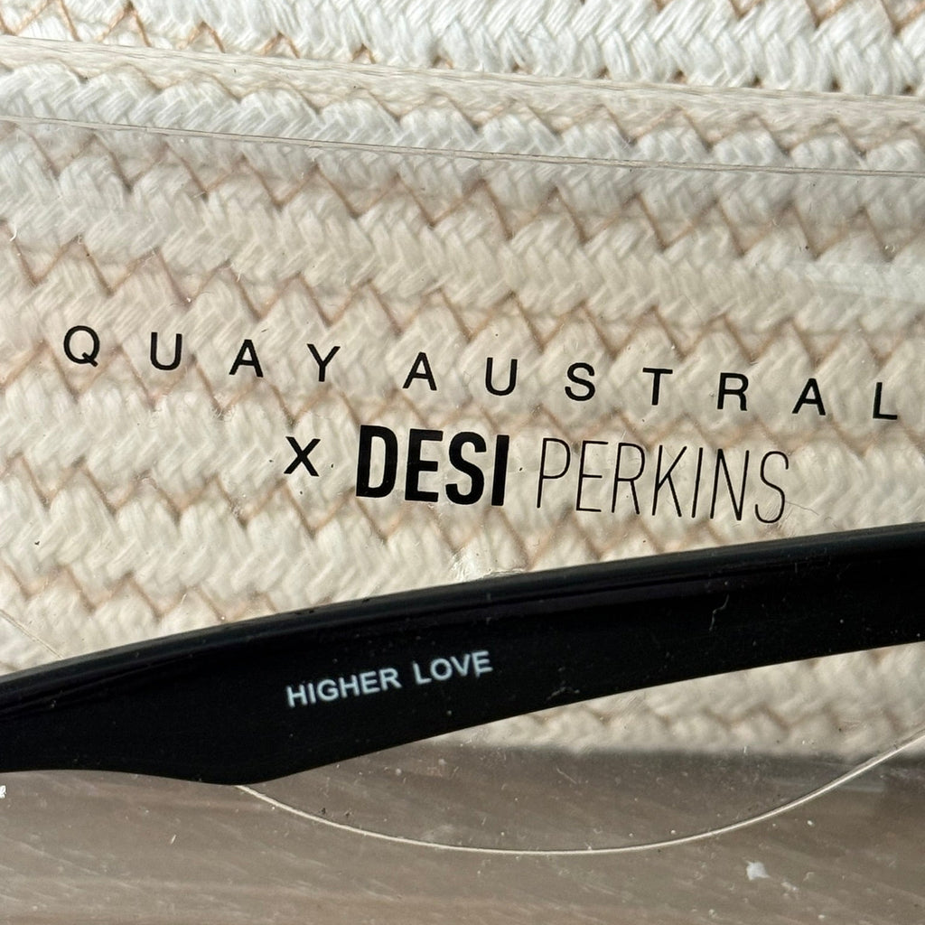 Quay Higher Love Rimless Mirrored Cat Eye Sunglasses, 65mm In Black/silver Mirror Lens