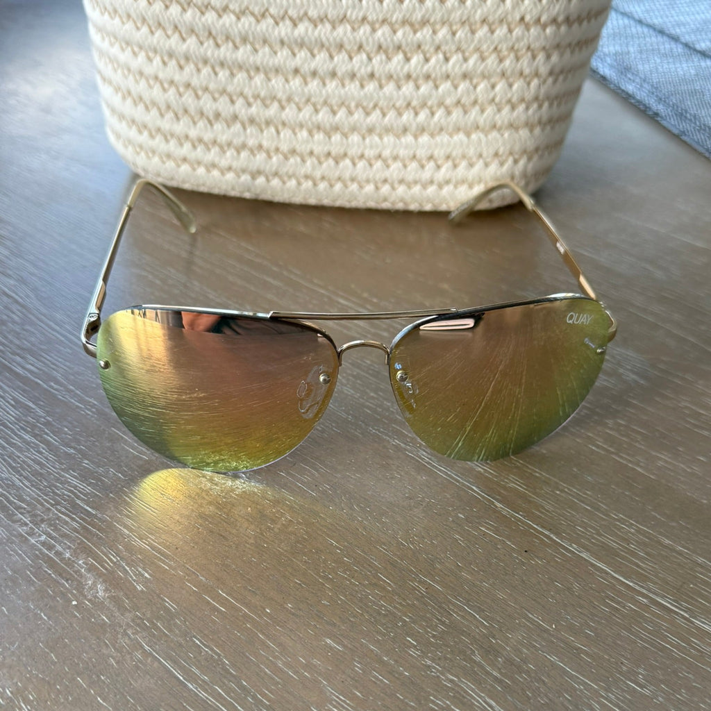 Quay x Amanda Steele Aviator Muse Sunglasses