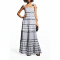 Veronica Beard Black and White Patterned Maxi Dress Size L