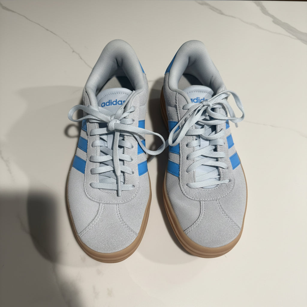 Adidas Grey & Blue Gum Sole Sneakers Size 7.5