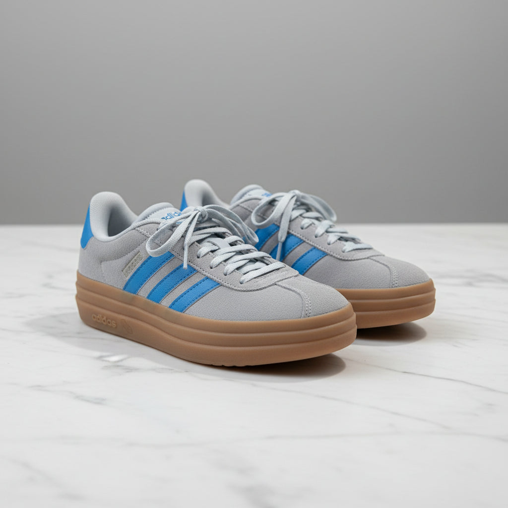 Adidas Grey & Blue Gum Sole Sneakers Size 7.5